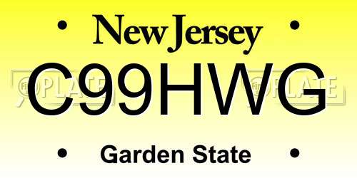 C99HWG New Jersey License Plate