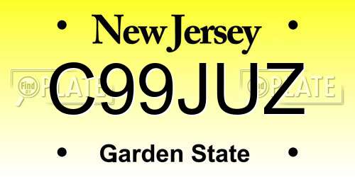 C99JUZ New Jersey License Plate