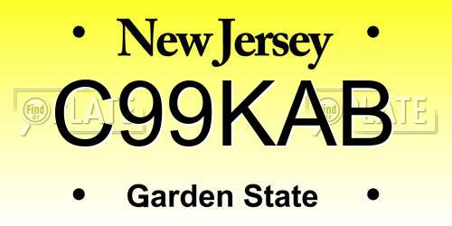 C99KAB New Jersey License Plate