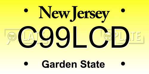 C99LCD New Jersey License Plate