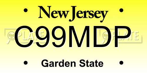 C99MDP New Jersey License Plate