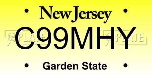 C99MHY New Jersey License Plate