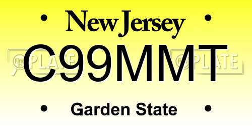 C99MMT New Jersey License Plate