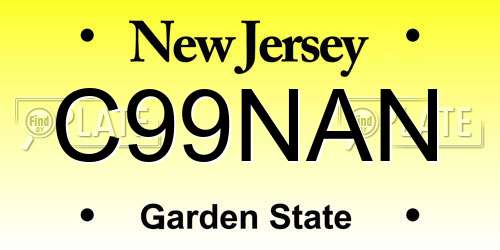 C99NAN New Jersey License Plate