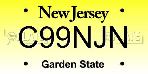 C99NJN New Jersey License Plate