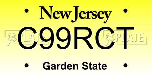 C99RCT New Jersey License Plate