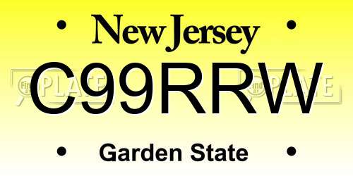 C99RRW New Jersey License Plate