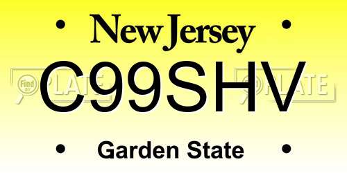 C99SHV New Jersey License Plate