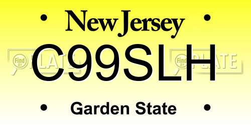 C99SLH New Jersey License Plate