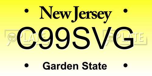 C99SVG New Jersey License Plate