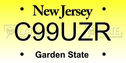 C99UZR New Jersey License Plate