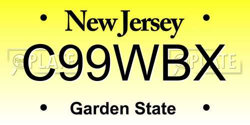 C99WBX New Jersey License Plate