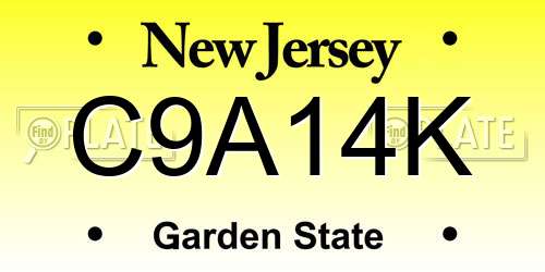 C9A14K New Jersey License Plate