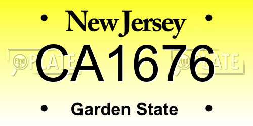 CA1676 New Jersey License Plate