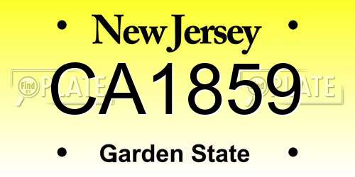 CA1859 New Jersey License Plate