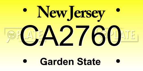 CA2760 New Jersey License Plate