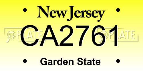 CA2761 New Jersey License Plate