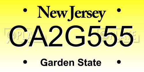 CA2G555 New Jersey License Plate