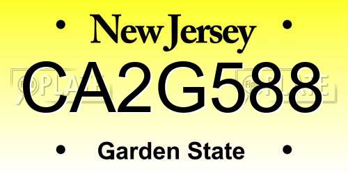 CA2G588 New Jersey License Plate