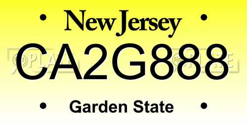 CA2G888 New Jersey License Plate