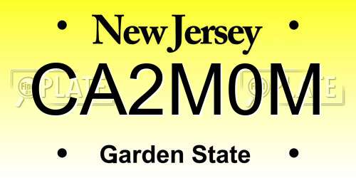 CA2M0M New Jersey License Plate