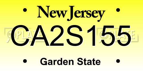 CA2S155 New Jersey License Plate