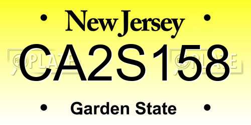 CA2S158 New Jersey License Plate