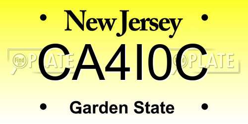 CA4I0C New Jersey License Plate