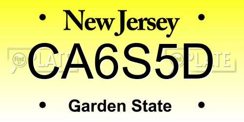 CA6S5D New Jersey License Plate