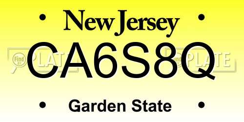 CA6S8Q New Jersey License Plate