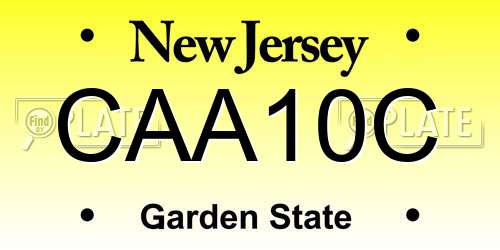 CAA10C New Jersey License Plate