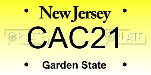 CAC21 New Jersey License Plate