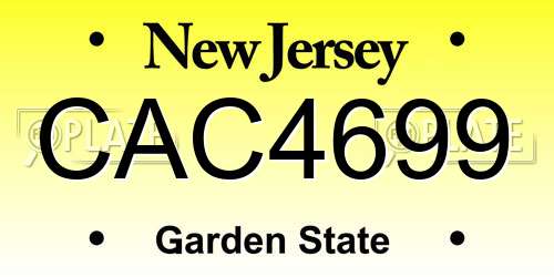 CAC4699 New Jersey License Plate