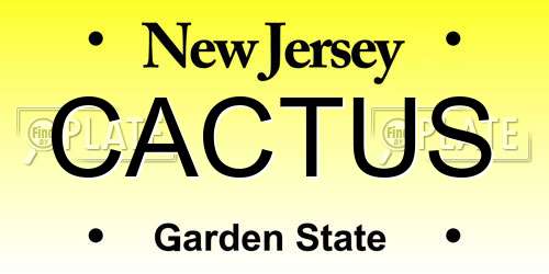 CACTUS New Jersey License Plate