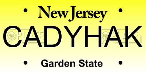 CADYHAK New Jersey License Plate