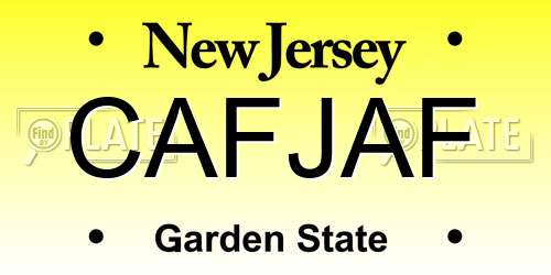 CAFJAF New Jersey License Plate