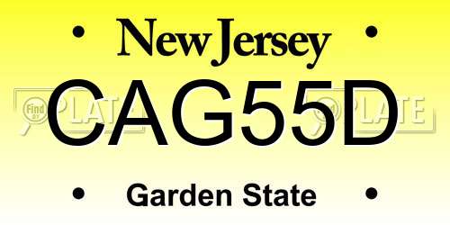 CAG55D New Jersey License Plate