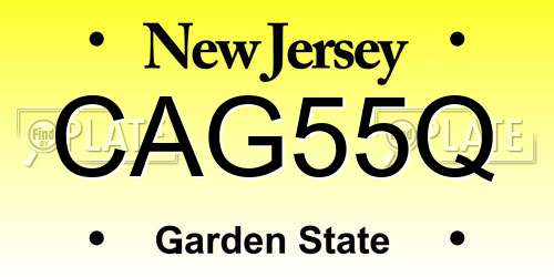 CAG55Q New Jersey License Plate