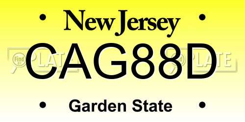 CAG88D New Jersey License Plate