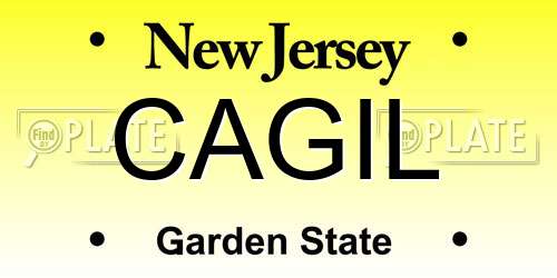 CAGIL New Jersey License Plate