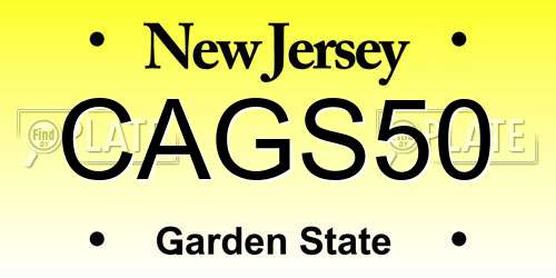 CAGS50 New Jersey License Plate