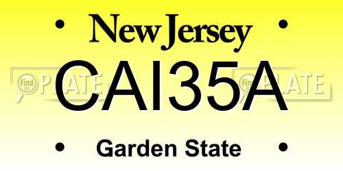 CAI35A New Jersey License Plate