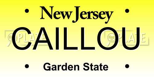 CAILLOU New Jersey License Plate