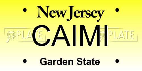 CAIMI New Jersey License Plate