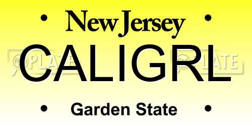 CALIGRL New Jersey License Plate