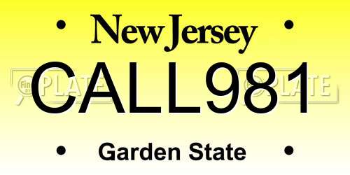 CALL981 New Jersey License Plate