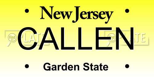 CALLEN New Jersey License Plate