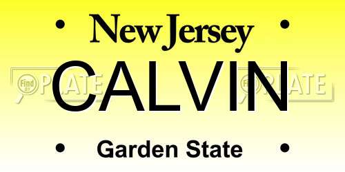CALVIN New Jersey License Plate