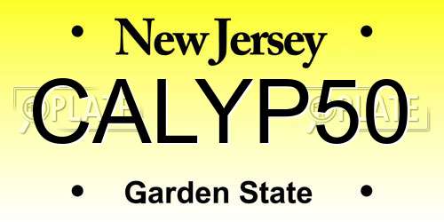 CALYP50 New Jersey License Plate