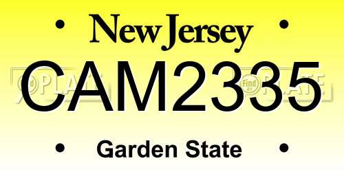 CAM2335 New Jersey License Plate